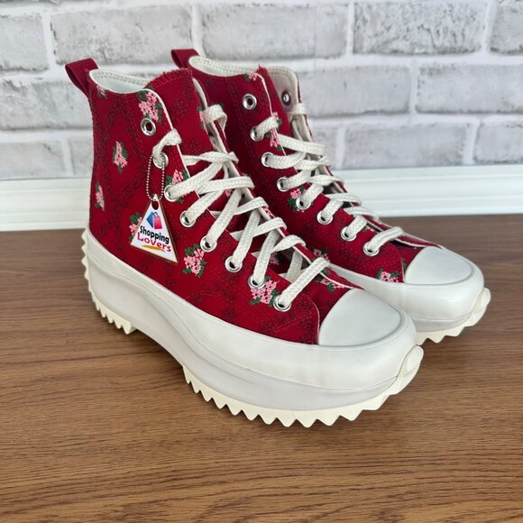 CONVERSE Run Star Hike Hi Platform Rose Cross Stitch 6 Men Shoes Sneaker A14885C - Picture 10 of 10